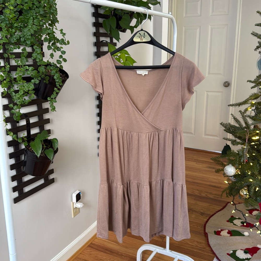 Beige Baby Doll Dress